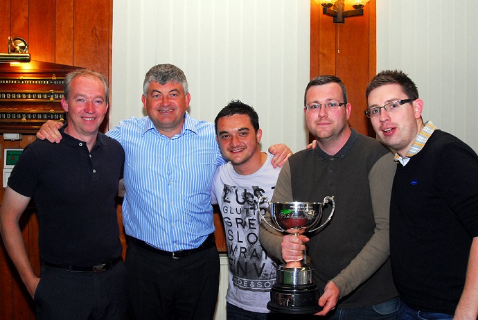 Division One Winners 2013-14 - Les Dodd SC - Gareth Hibbott, Martin Brown, Jimmy Graham & Dave Hartley.