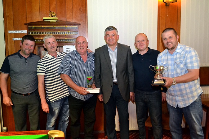 Kenney Cup Winners 2014-15 - Aughton Institute D - Anthony Moy, Andy Walsh, Graham Welsh, Martin O'Looney & Vinnie Siner.