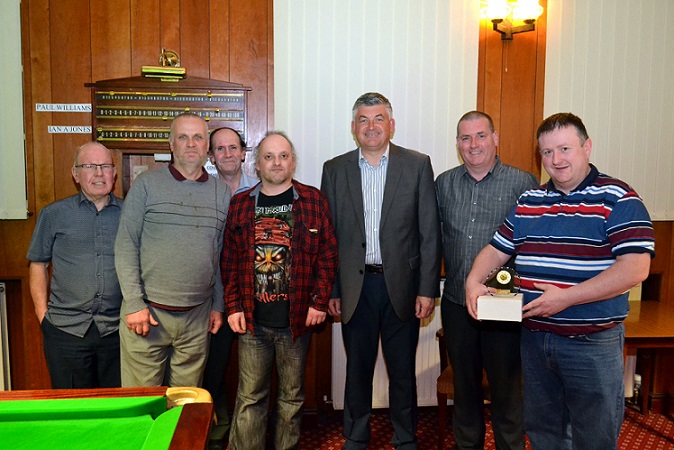Le Rose Cup Runners-up 2014-15 - Upholland Social - Terry Edwards, Tony Hardaker, Peter Hardaker, Dave Usher, Tony Kavanagh & Steve Mobbs.
