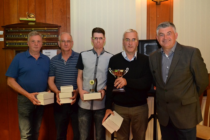 Division Two Runners-up 2015-16 - Stanley Club B - Dave O'Hare, Ian McLeod, Steve O'Hare & Chris McCann.