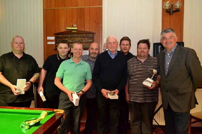 Kenney Cup Winners 2015-16 - Aughton Institute A - Mike Buck, Mark Formby, Graham Russell, Robbie Curran, Norman Hallsworth, Steve O'Neill & Chris Starkie..