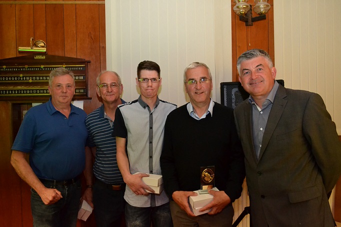 Kenney Cup Runners-up 2015-16 - Stanley Club B - Dave O'Hare, Ian McLeod, Steve O'Hare & Chris McCann.