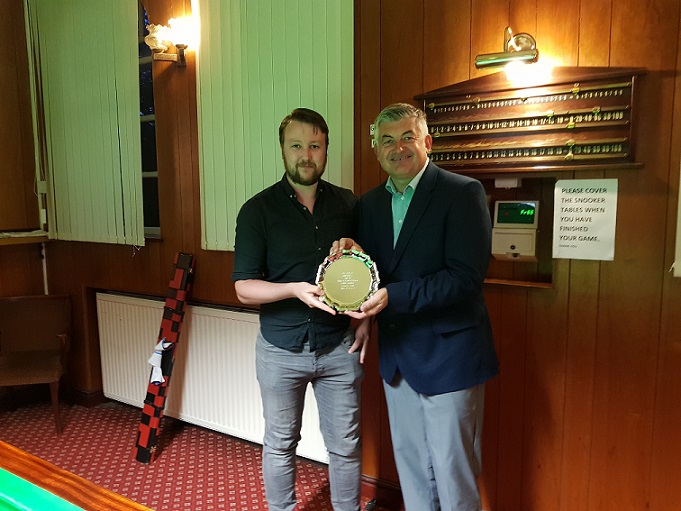 Division Two Highest Ranked Player 2017-18 - Craig Caunce (Farmers Club) Played 25 won 23 lost 2.