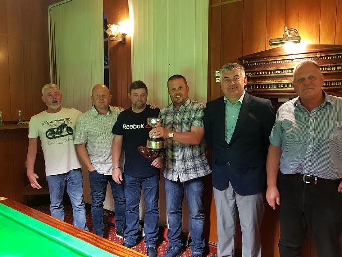 Le Rose Cup Winners 2017-18 - Aughton Institute D - Andy Walsh, Martin O'Looney, Anthony Moy, Vinner Siner & Neil Reardon.