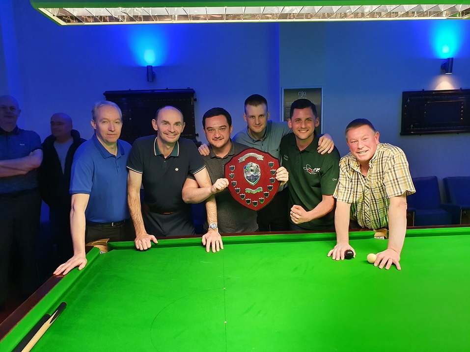 Merseyside Team Champion Of Champions Winners 2019-20 - Fleetwood Hesketh SSC (From left to right) - Captain Gareth Hibbott, Andy Booth, Martin Brown, Jon Holmes, Chris Hoare & Paul Cuerden.