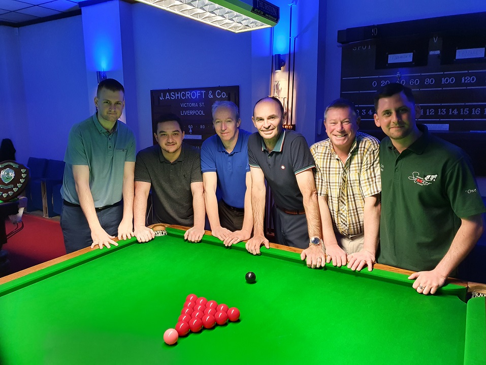 Merseyside Team Champion Of Champions Finalists 2019-20 - Fleetwood Hesketh SSC - (From left to right) - Jon Holmes, Martin Brown, Gareth Hibbott (Captain), Andy Booth, Paul Cuerden & Chris Hoare.